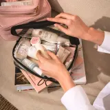 Набор косметичек дорожных MINTI Collection Travel Bag SET прозрачные на молнии, 2 шт: Medium 19 x 15 см + Large 24 x 18 см, чёрные — фото 4