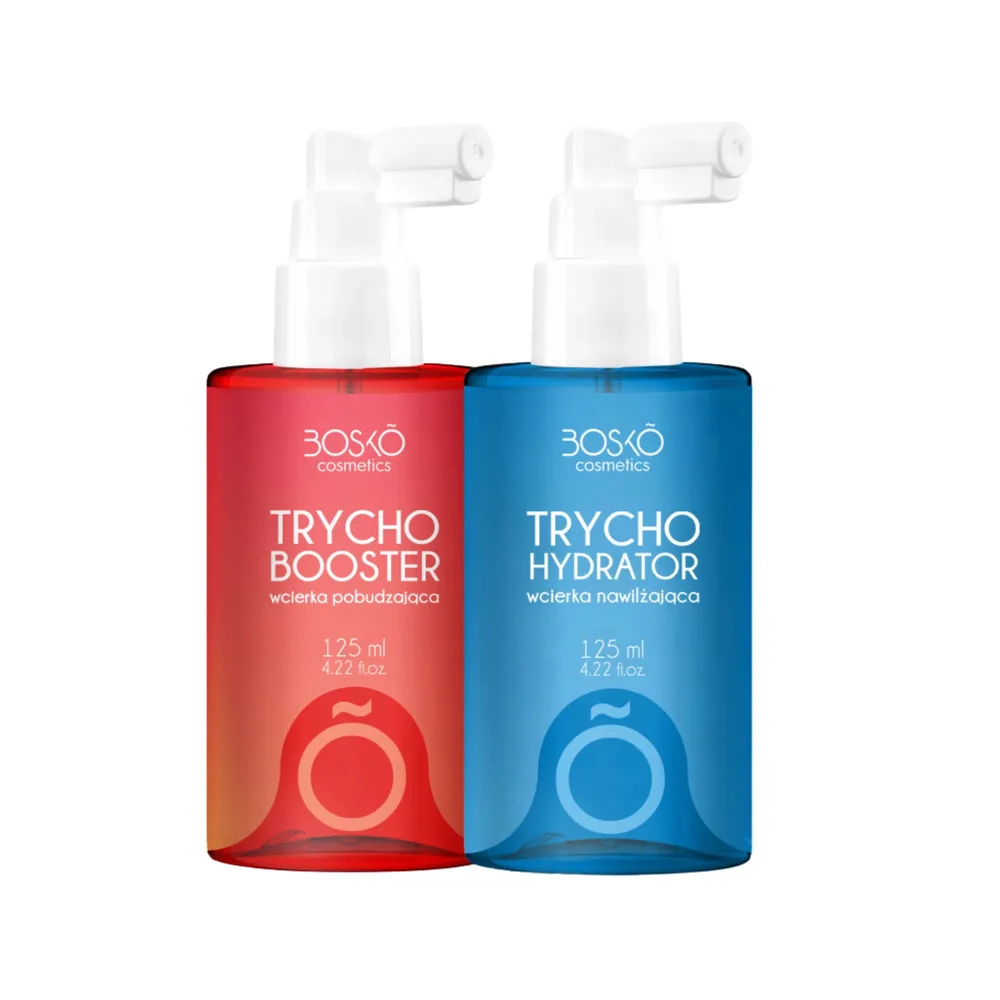 Втирка для кожи головы BOSKO Cosmetics Trychobooster + Trychohydrator против выпадения, набор 2х125 мл