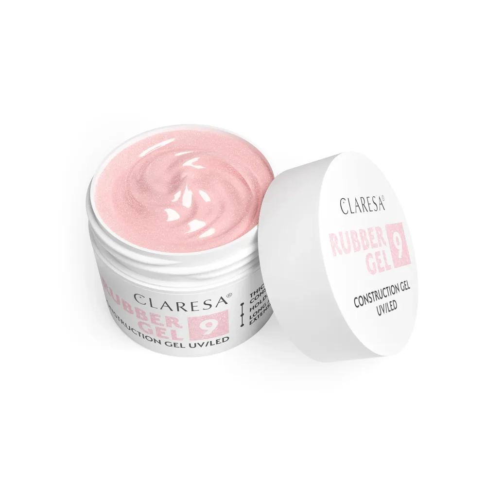 Гель строительный Claresa Nails Rubber Gel 09 плотный камуфляж пластины, выравнивание рельефа, UV/LED