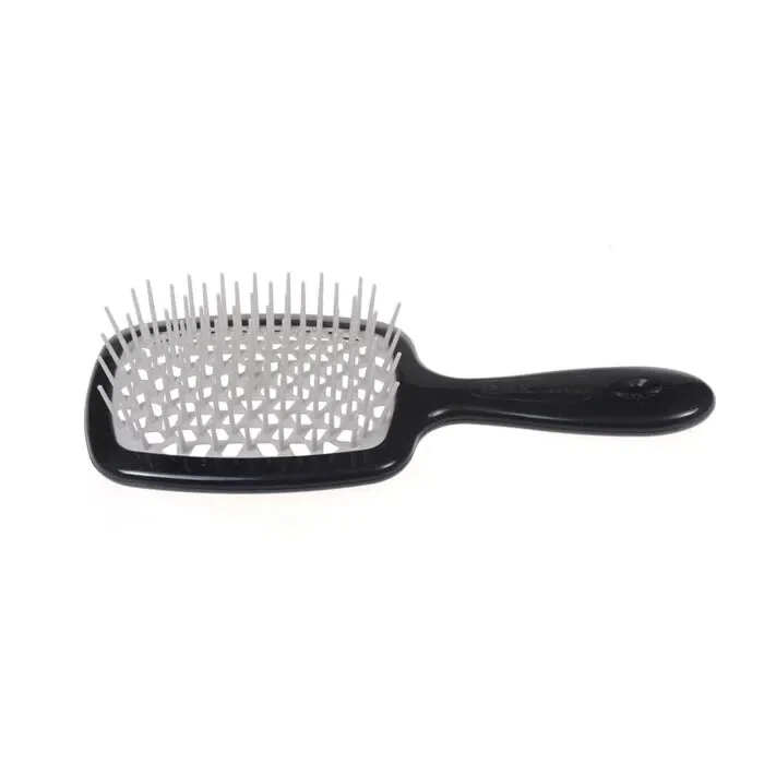 Щётка для волос Janeke SUPERBRUSH пневматическая, для распутывания и укладки феном, черно-серая, 22 см