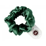 Резинка для волос Mexmo Scrunchie Normal шёлковая широкая, тёмно-зелёная Dark Green, 4 см — фото 1