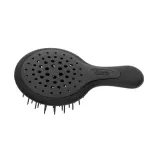 Щётка для волос Janeke MINI SUPERBRUSH круглая силиконовая компактная, для сумки и поездок, черная, 9 см — фото 1