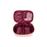 Косметичка M BRUSH by Maxineczka Weekender Bag бежевая, экокожа сафьяно, с отделениями и резинками, 23 x 13 x 9,5 см — фото 4