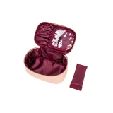 Косметичка M BRUSH by Maxineczka Weekender Bag бежевая, экокожа сафьяно, с отделениями и резинками, 23 x 13 x 9,5 см — фото 5