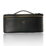 Косметичка M BRUSH by Maxineczka Weekender Bag черная, экокожа сафьяно, дорожная с перегородками, 23 x 13 x 9,5 см — фото 1