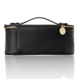 Косметичка M BRUSH by Maxineczka Weekender Bag черная, экокожа сафьяно, дорожная с перегородками, 23 x 13 x 9,5 см — фото 2
