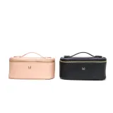 Косметичка M BRUSH by Maxineczka Weekender Bag черная, экокожа сафьяно, дорожная с перегородками, 23 x 13 x 9,5 см — фото 6