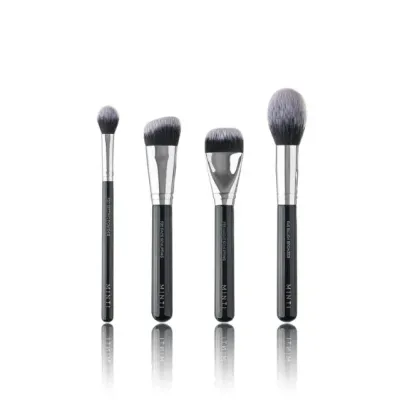 Набор кистей для контуринга лица MINTI Collection Contour Face Set 4 шт белый козий и синтетический ворс, алюминиевые обоймы