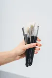 Набор кистей для макияжа глаз MINTI Collection Basic Eye Set 5 шт белый козий и синтетический ворс, деревянные ручки — фото 2