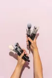 Набор кистей для макияжа глаз MINTI Collection Basic Eye Set 5 шт белый козий и синтетический ворс, деревянные ручки — фото 3