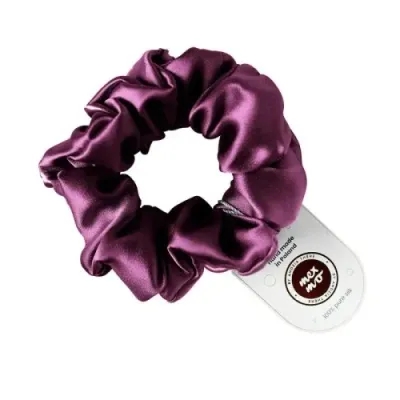 Резинка для волос Mexmo Scrunchie Normal шёлковая широкая, Plum, ширина 4 см, 1 шт