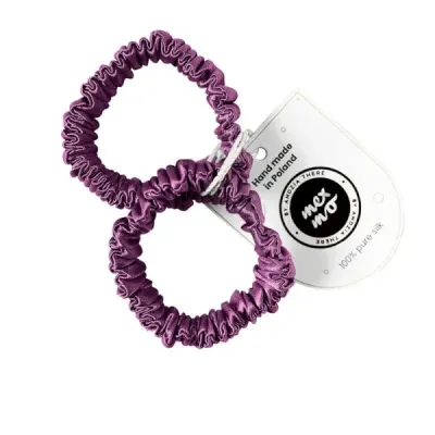 Резинки для волос Mexmo Scrunchie Mini шёлковые тонкие маленькие, Plum, 2 шт