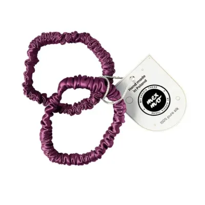 Резинки для волос Mexmo Scrunchie Small шёлковые тонкие, Plum, ширина 1 см, 2 шт