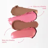 Палетка для контуринга лица Paese Kiss My Cheeks кремовая, персиковые румяна и бронзер, тёплая гамма, Warm — фото 3