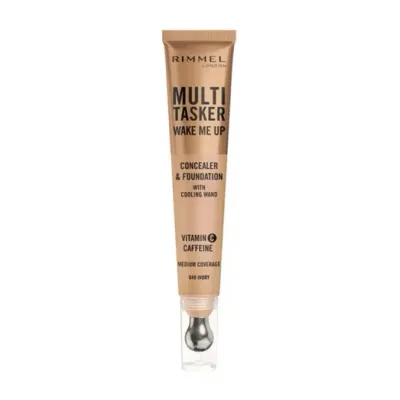 Корректор под глаза Rimmel Multi Tasker Wake Me Up 040 Ivory с ниацинамидом и кофеином, 20 мл