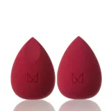 Подарочный набор M BRUSH by Maxineczka косметичка Weekender Bag бежевая + пуховки Powder Puff Trio 3 шт + спонжи для макияжа Burgundy — фото 3