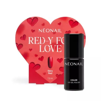 Набор для маникюра NEONAIL Red-y for Love Sexy Red гибридный лак красный, плотный пигмент, 7,2 мл