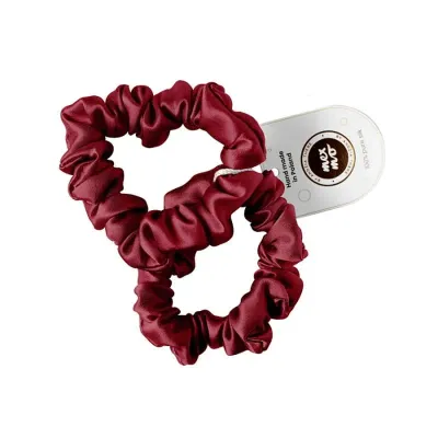 Резинки для волос Mexmo Scrunchie Medium шёлковые, бордовые Burgundy, набор 2 шт