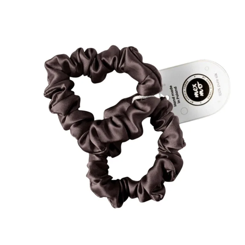 Резинки для волос Mexmo Scrunchie шёлковые, размер Medium, цвет Brownie, 2 шт