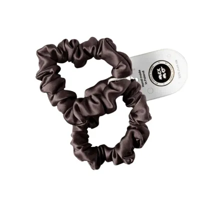 Резинки для волос Mexmo Scrunchie шёлковые, размер Medium, цвет Brownie, 2 шт