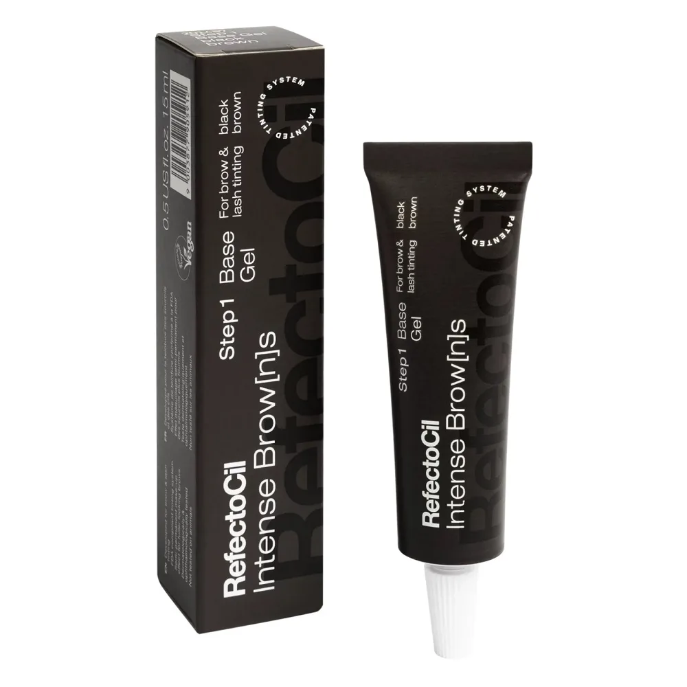 Краска-гель для бровей и ресниц RefectoCil Intense Brows Base Gel Black Brown чёрно-коричневый, стойкость до 6 недель, 15 мл