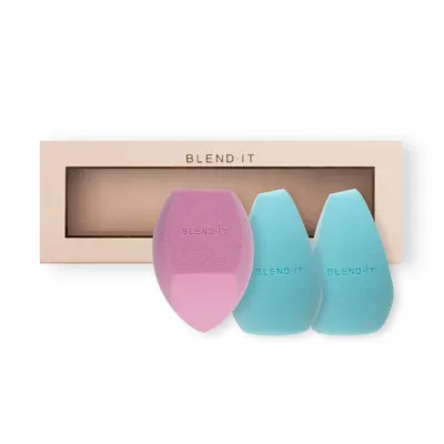 Набор спонжей для макияжа Blend It Sponge ABC#4: Marble Juicy Yellow, Velvet Sunny, Velvet Pink Cloud, без латекса, 3 шт