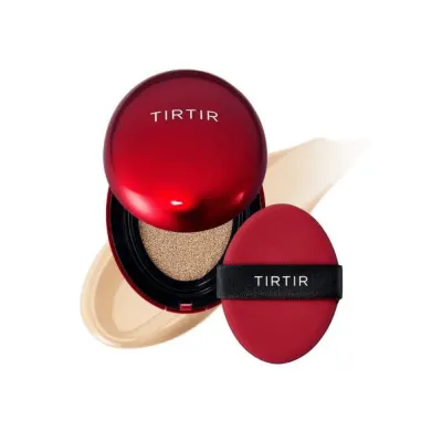 Тональный кушон TIRTIR Mask Fit Red Mini полуматовый, плотное покрытие, оттенок 21W Natural Ivory, 4.5 г
