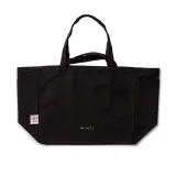 Сумка-шопер MINTI Collection Shopper Bag Black хлопковая черная, длинные и короткие ручки, внутренний карман, 47x22x38 см — фото 3