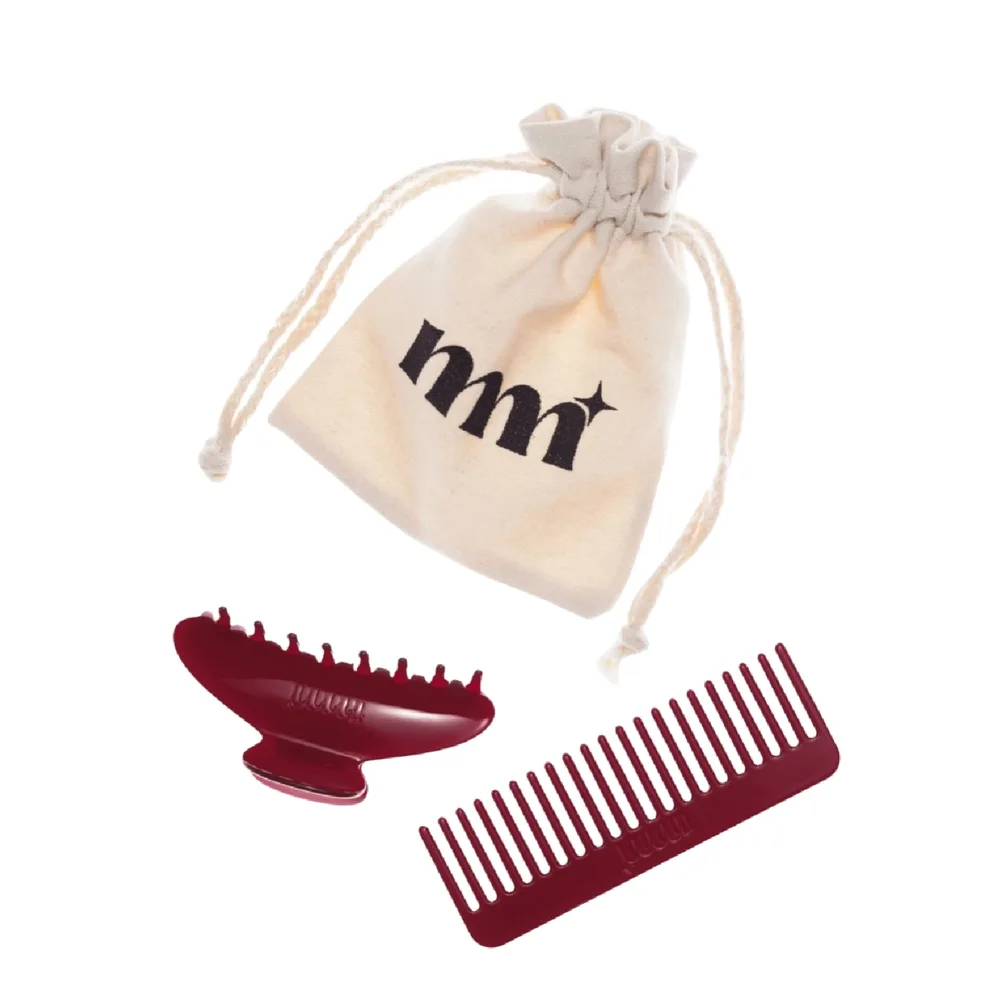Набор аксессуаров для волос MilkyMane Essential Set CHERRY гребень и заколка в мешочке