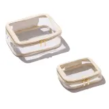 Набор косметичек дорожных MINTI Collection Travel Bag Vanilla SET прозрачные, 2 шт, ванильный кант, 19x15 см + 24x18 см — фото 1