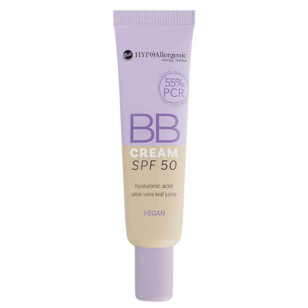 ВВ-крем Bell HYPOAllergenic тональный увлажняющий SPF 50, гипоаллергенный, оттенок 02