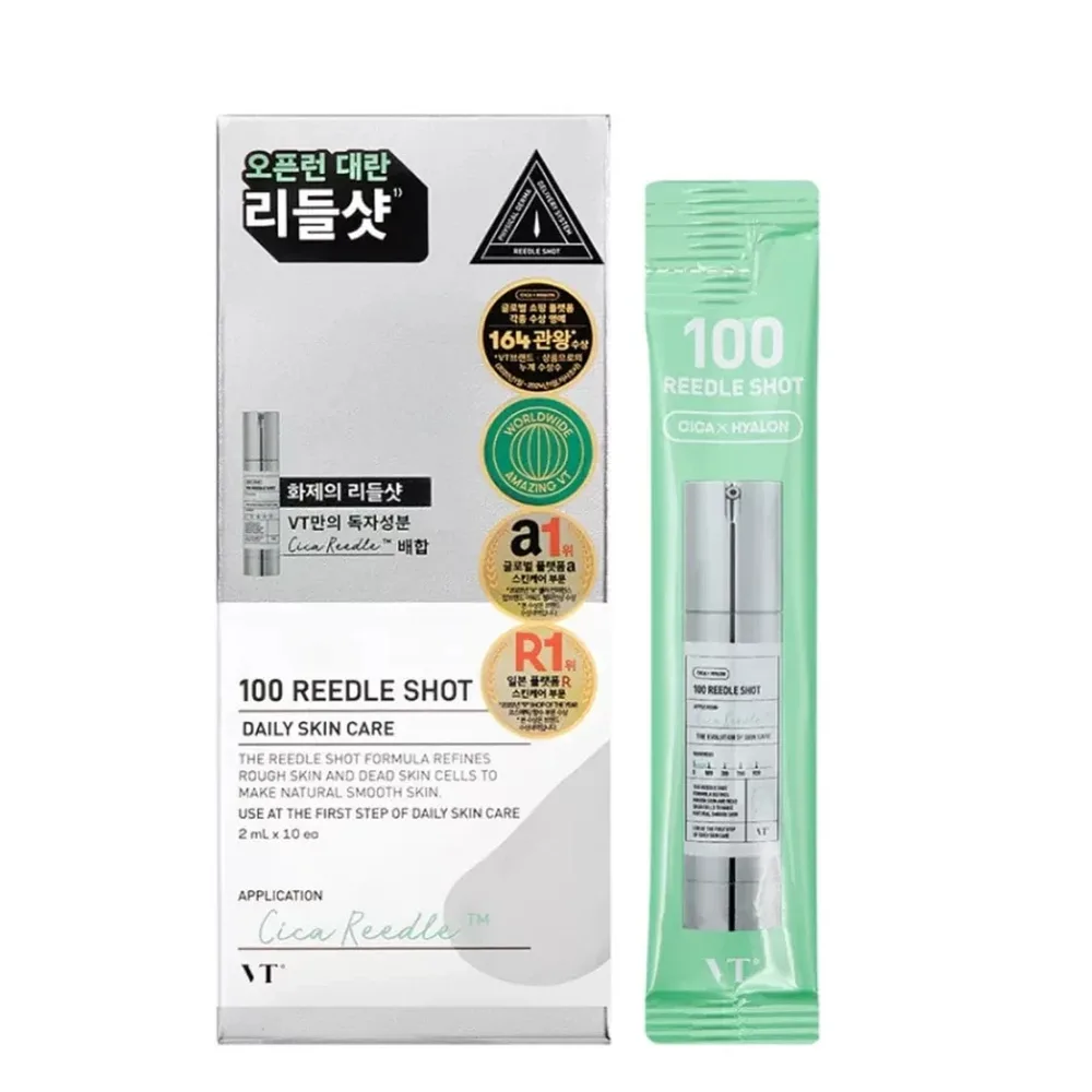Бустер для лица VT Cosmetics Reedle Shot 100 с эффектом микроигл для гладкости кожи, 10х2 мл