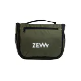Косметичка дорожная мужская Zew For Men многофункциональная оливковая, зеркало, крючок для подвешивания, 20x25 см в сложенном виде — фото 1