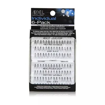 Ресницы накладные пучковые Ardell Individual 6-Pack LONG Black черные, длина LONG, натуральный волос, 6 комплектов по 56 пучков