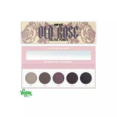 Палетка теней для век Miyo Five Points Palette No. 03 Old Rose, 5 оттенков, компактная