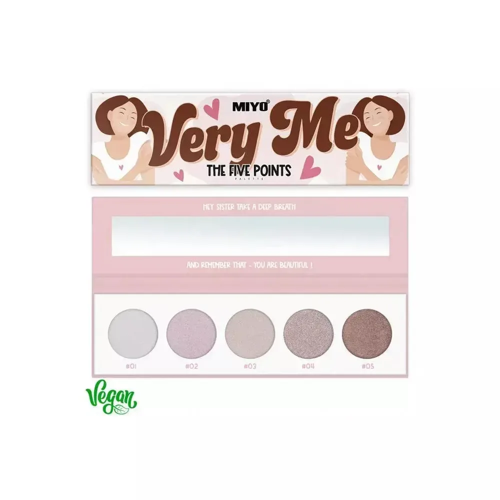 Палетка теней для век Miyo Five Points Palette No. 08 Very Me, 5 оттенков, нюдовая