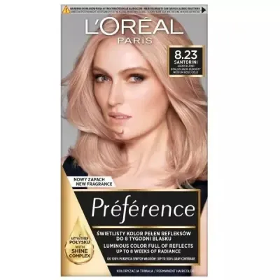 Краска для волос L'Oreal Paris Preference стойкая с активатором блеска, оттенок 8.23 Medium Rose Gold