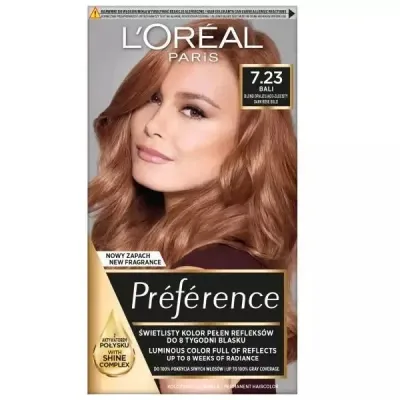 Крем-краска для волос L'Oreal Paris Recital Preference с активатором блеска, тон 7.23 Бали