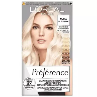 Осветлитель для волос L'Oreal Paris Preference Ultra Platinum, осветление до 9 тонов, платиновый блонд