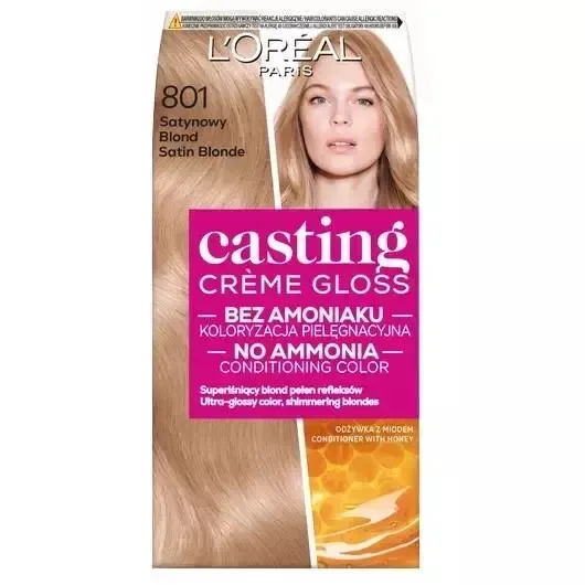 Краска для волос L'Oreal Paris Casting Creme Gloss сатиновый блонд без аммиака тон 801