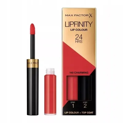 Жидкая помада Max Factor Lipfinity Lip Colour 140 Charming двухфазная, стойкая до 24 часов