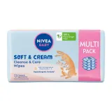 Влажные салфетки NIVEA Baby Soft & Cream детские биоразлагаемые, 4х57 шт — фото 1