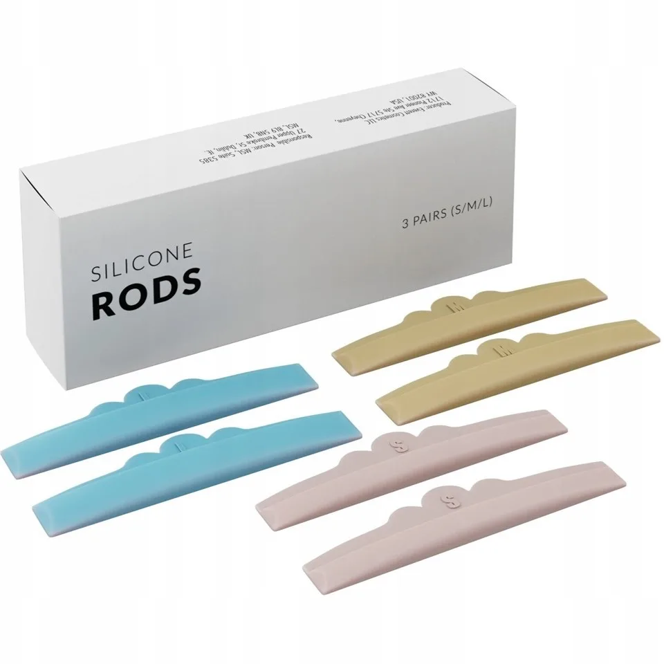 Валики силиконовые для ламинирования ресниц Nanolash Silicone Rods три размера, мягкие, 3 пары