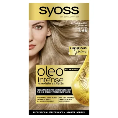 Краска для волос Syoss Oleo Intense стойкая без аммиака, оттенок 8.68 Блонд Песок пустыни