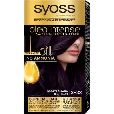 Краска для волос Syoss Oleo Intense стойкая с маслом арганы, оттенок 3.33 Насыщенная слива