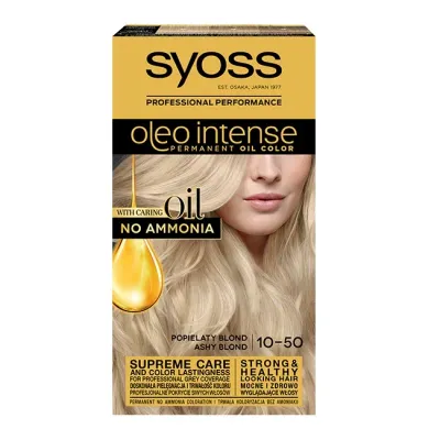 Краска для волос Syoss Oleo Intense стойкая без аммиака, оттенок 10.50 Пепельный блонд