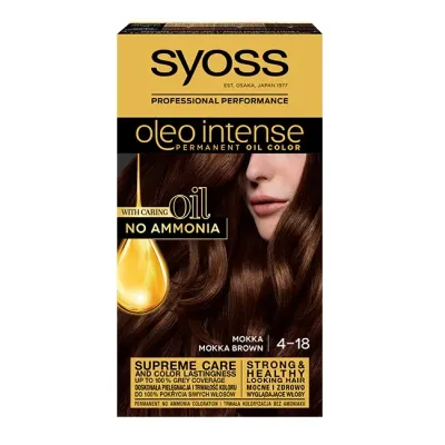 Краска для волос Syoss Oleo Intense стойкая без аммиака, оттенок 4.18 Мокка