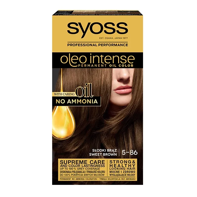 Краска для волос Syoss Oleo Intense стойкая с маслами без аммиака тон 5-86 Сладкий каштан