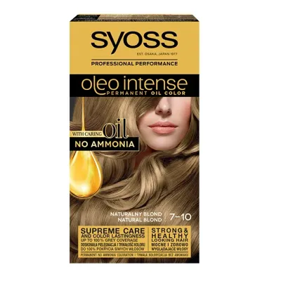 Краска для волос Syoss Oleo Intense стойкая с маслами без аммиака, тон 7-10 Натуральный блонд