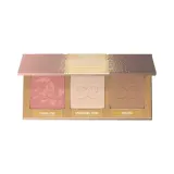Палетка для лица Dessi Cosmetics Glow&Contour HEAT 04 хайлайтер, бронзер и румяна в футляре с зеркалом — фото 1